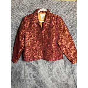 90s Retro Coldwater Creek Beaded Jacket Blazer Velvet‎ Burnout - PXL